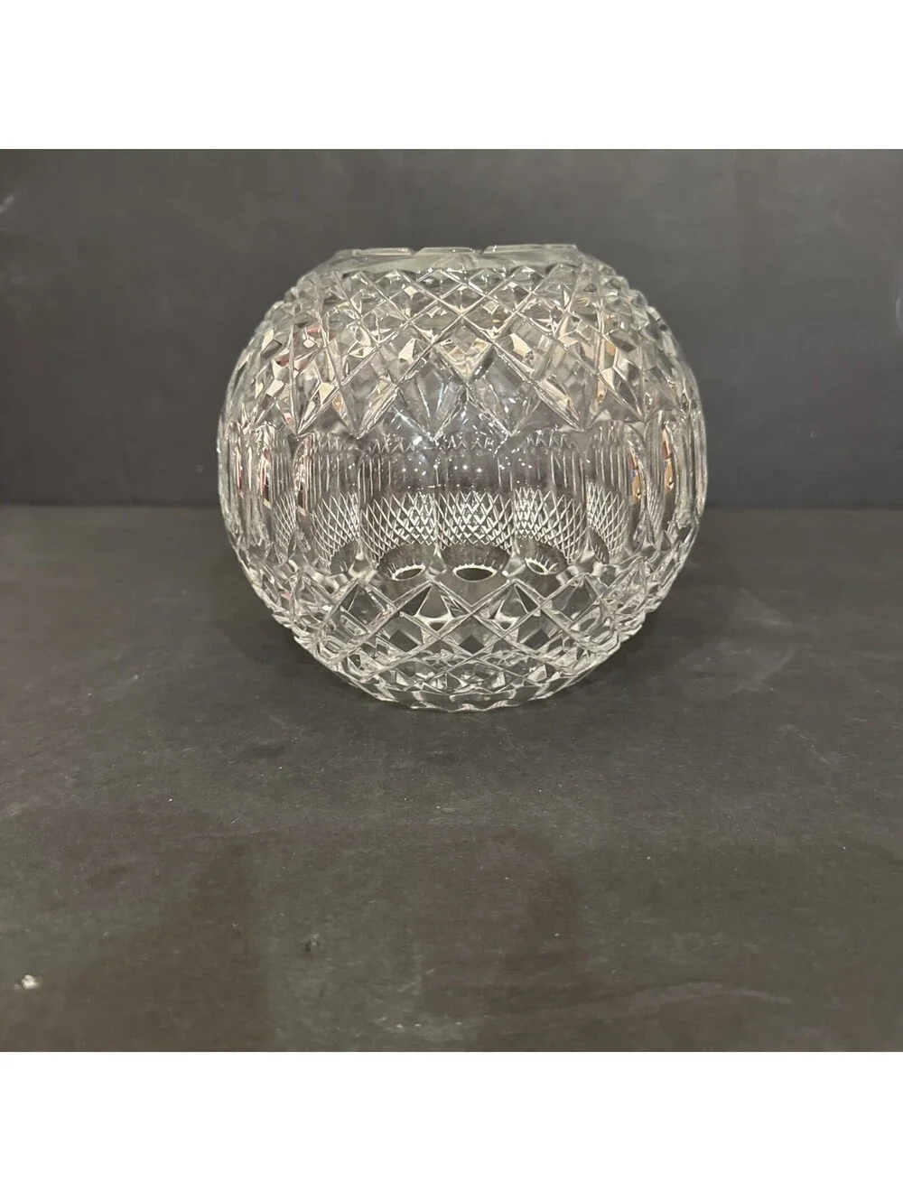 Gorgeous Detailed Clear Cut Crystal Rose Bowl Vase 6